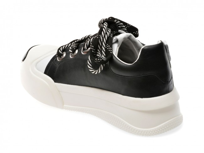 Pantofi casual GRYXX alb-negru, 10025, din piele naturala