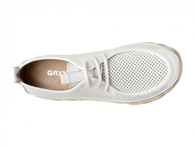Pantofi casual GRYXX albi, 210YZ41, din piele naturala