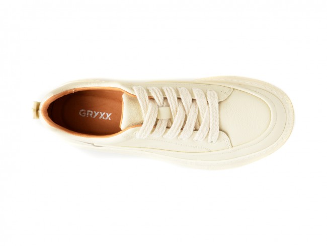 Pantofi casual GRYXX albi, 35911, din piele naturala