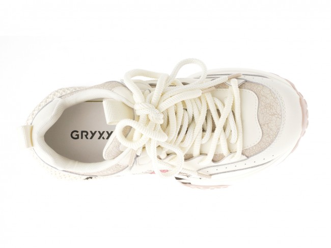 Pantofi casual GRYXX albi, 8070, din piele naturala