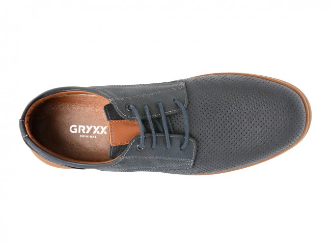 Pantofi casual GRYXX bleumarin, 33946, din nabuc