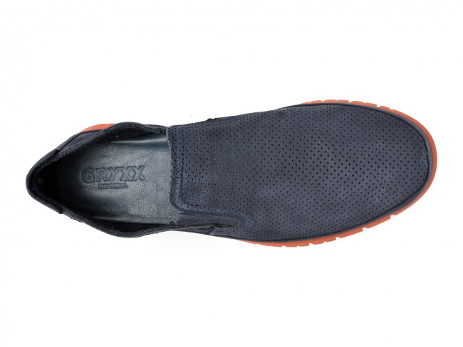 Pantofi casual GRYXX bleumarin, M6821, din nabuc