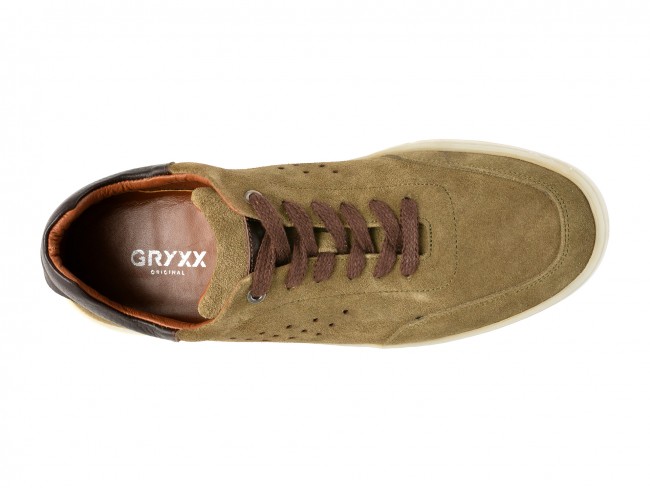 Pantofi casual GRYXX kaki, 33620, din piele intoarsa