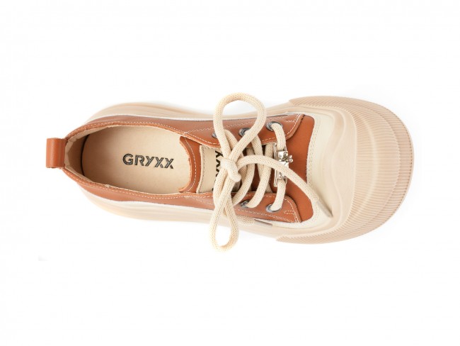 Pantofi casual GRYXX maro, 59696, din piele naturala