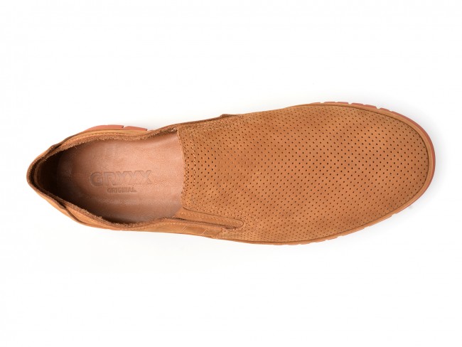 Pantofi casual GRYXX maro, M6821, din nabuc