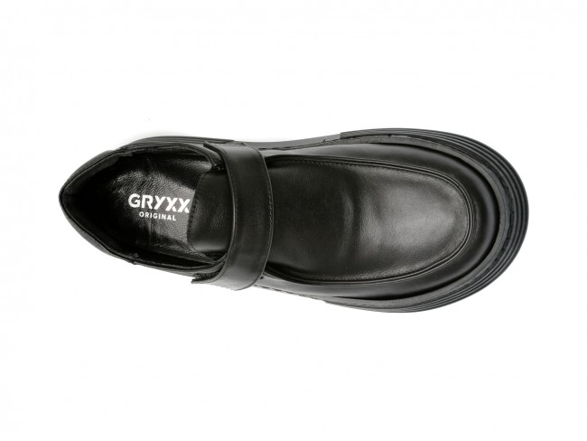 Pantofi casual GRYXX negri, 106312, din piele naturala