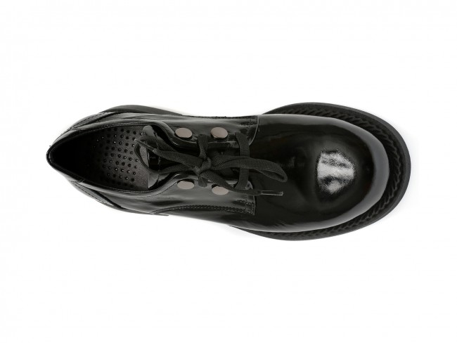 Pantofi casual GRYXX negri, 220575, din piele naturala lacuita