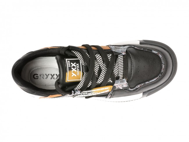 Pantofi casual GRYXX negri, 230413, din piele naturala