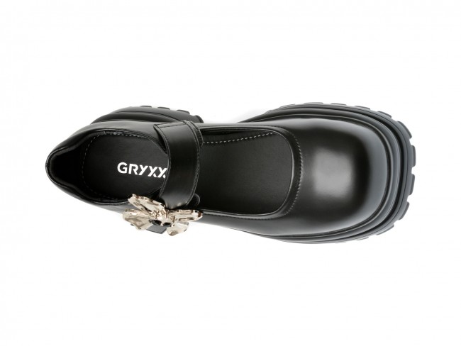 Pantofi casual GRYXX negri, 9596, din piele naturala