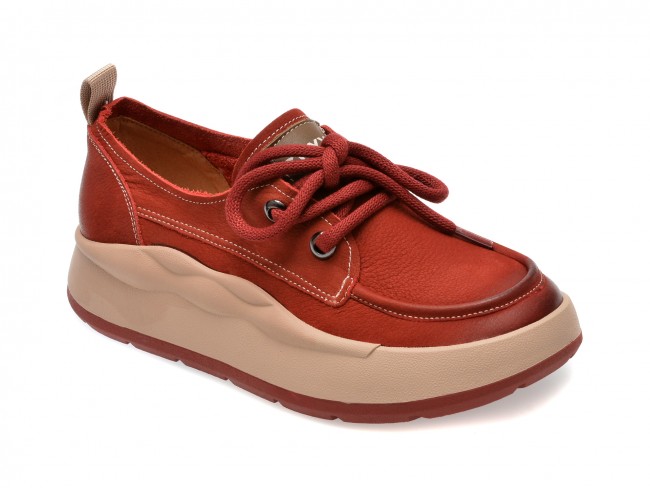 Pantofi casual GRYXX rosii, 63656, din piele naturala