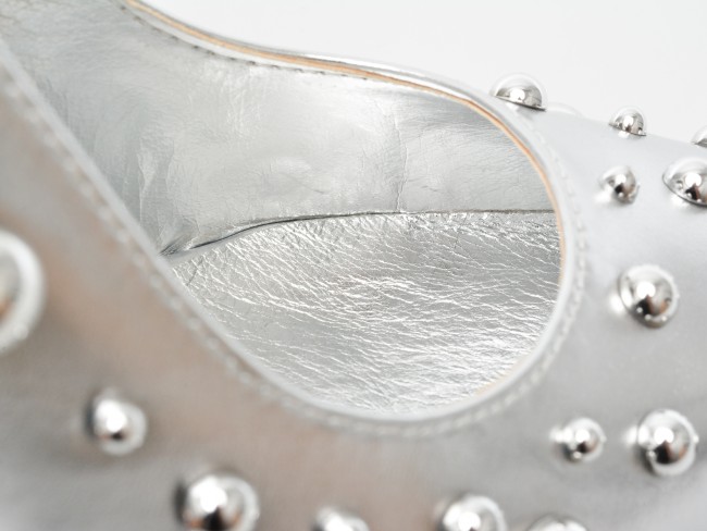 Pantofi GRYXX argintii, 7853, din piele ecologica