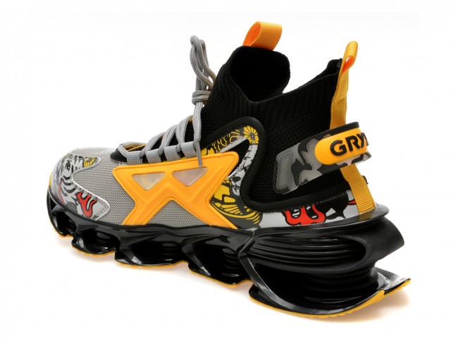 Pantofi GRYXX negri, A178, din piele ecologica