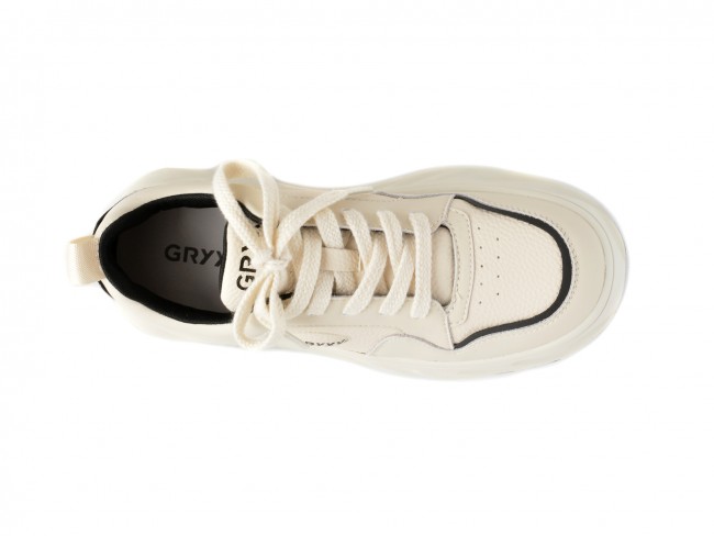 Pantofi sport GRYXX alb-negru, 23078, din piele naturala