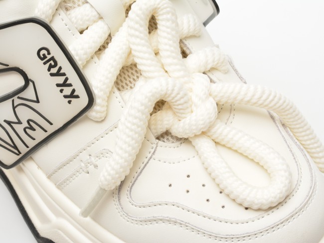 Pantofi sport GRYXX alb-negru, 28231, din piele naturala