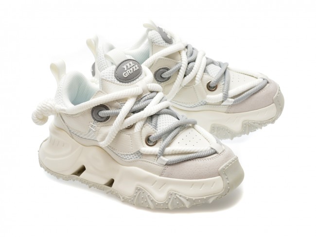 Pantofi sport GRYXX albi, 5, din piele ecologica