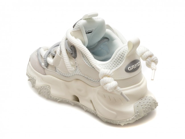 Pantofi sport GRYXX albi, 5, din piele ecologica