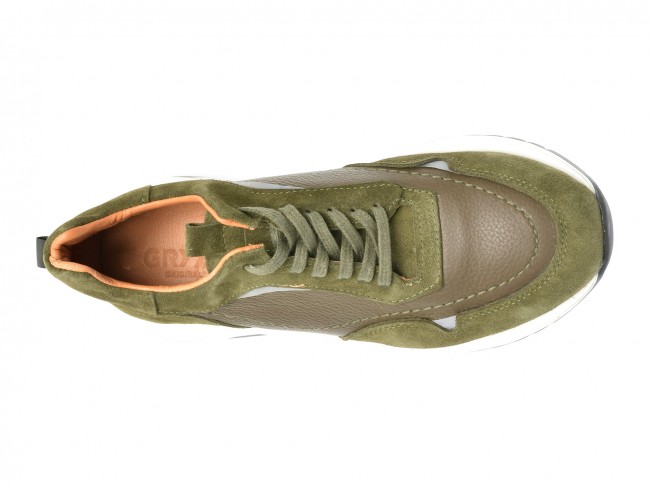 Pantofi sport GRYXX kaki, M6290R1, din piele naturala