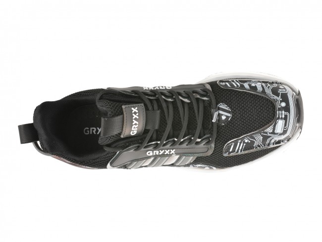 Pantofi sport GRYXX negri, 21015, din material textil