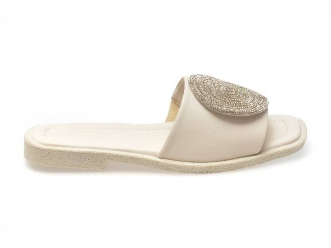 Papuci casual GRYXX albi, 5001751, din piele naturala