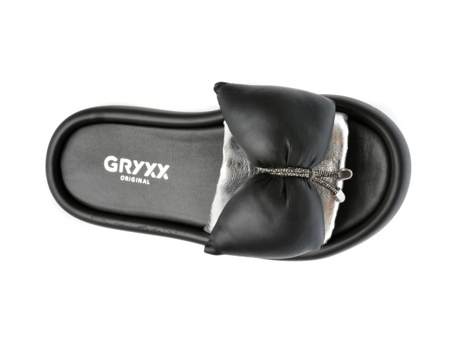 Papuci casual GRYXX argintii, 3322475, din piele naturala
