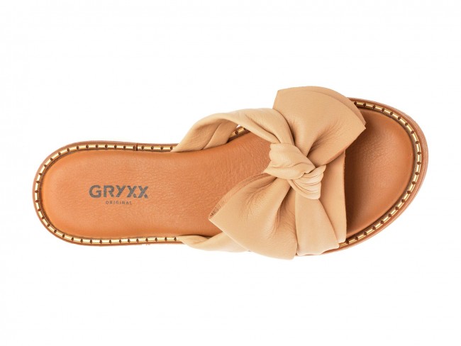 Papuci casual GRYXX bej, 210011, din piele naturala