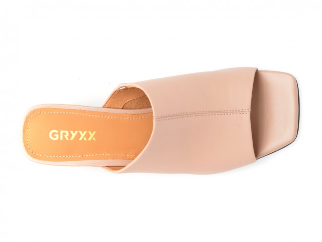 Papuci casual GRYXX bej, LD593, din piele naturala