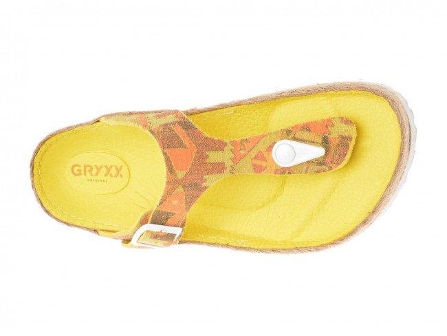Papuci casual GRYXX galbeni, 700, din piele naturala