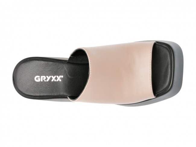 Papuci casual GRYXX gri, 135566, din piele naturala