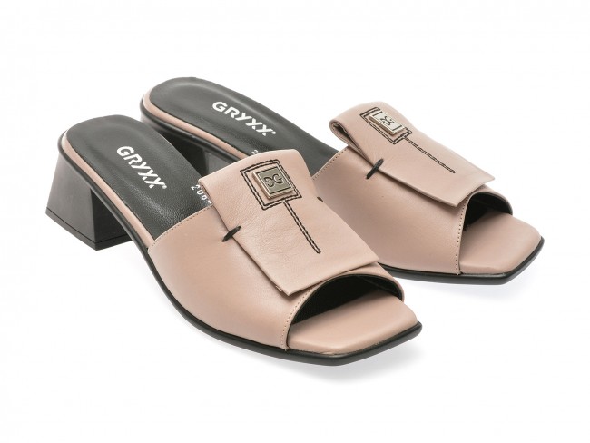 Papuci casual GRYXX gri, 2069593, din piele naturala