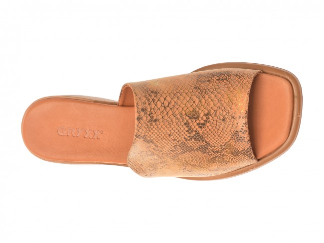 Papuci casual GRYXX maro, 1461073, din piele naturala