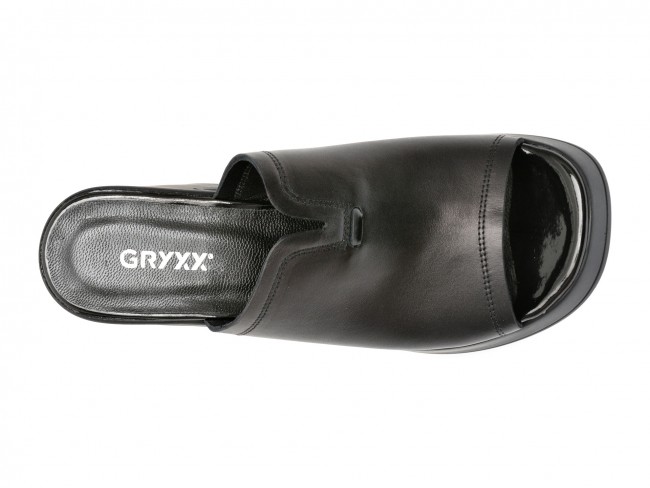 Papuci casual GRYXX negri, 14038, din piele naturala