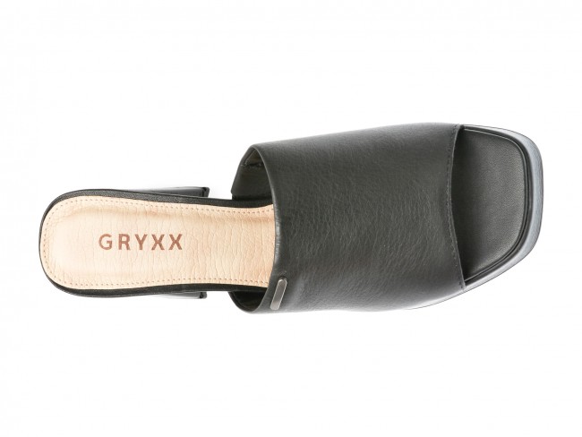 Papuci casual GRYXX negri, 356302, din piele naturala