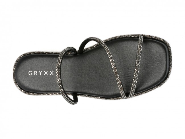 Papuci casual GRYXX negri, 358201, din material textil