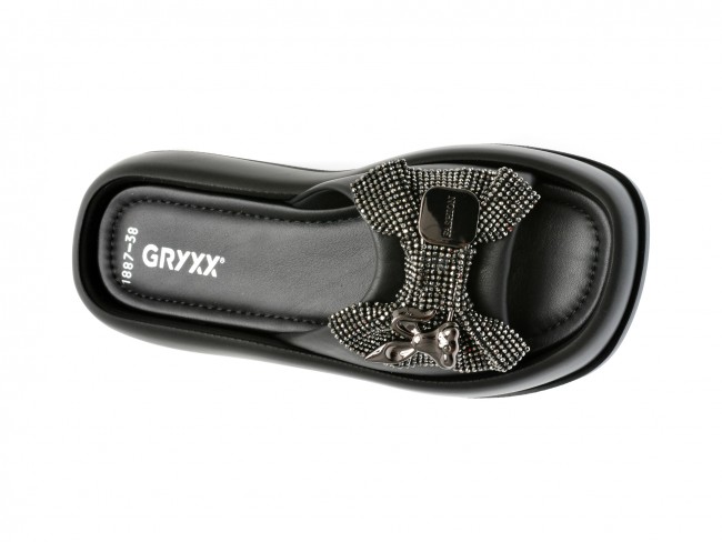 Papuci casual GRYXX negri, 481887, din piele naturala