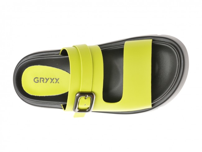 Papuci casual GRYXX verzi, V115G16, din piele naturala