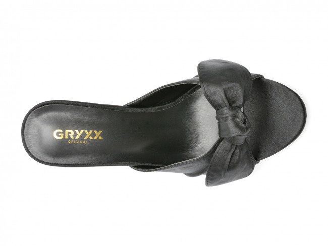 Papuci GRYXX negri, 7201, din piele ecologica