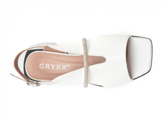 Sandale casual GRYXX albe, 932, din piele naturala