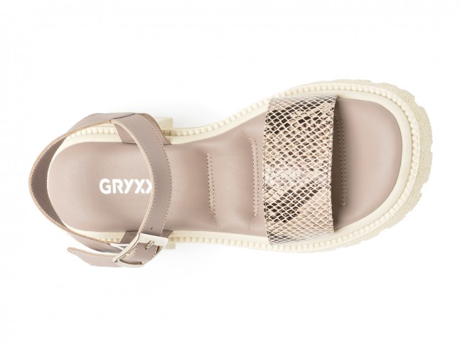 Sandale casual GRYXX gri, 558173, din piele naturala