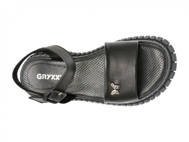 Sandale casual GRYXX negre, 2061311, din piele naturala