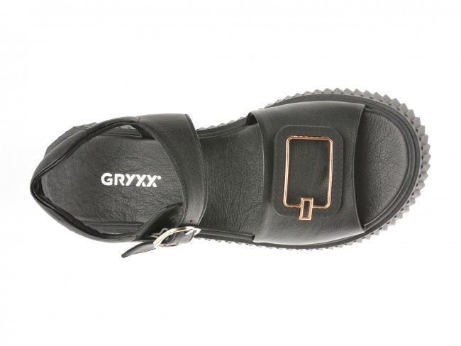 Sandale casual GRYXX negre, 2292408, din piele naturala