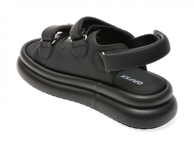 Sandale casual GRYXX negre, 23016, din piele ecologica