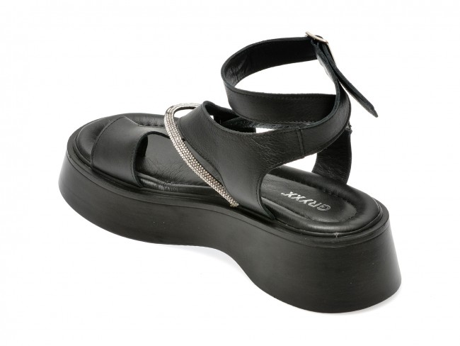 Sandale casual GRYXX negre, 471243, din piele naturala