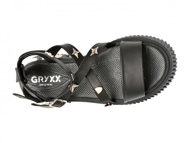 Sandale casual GRYXX negre, 484305, din piele naturala
