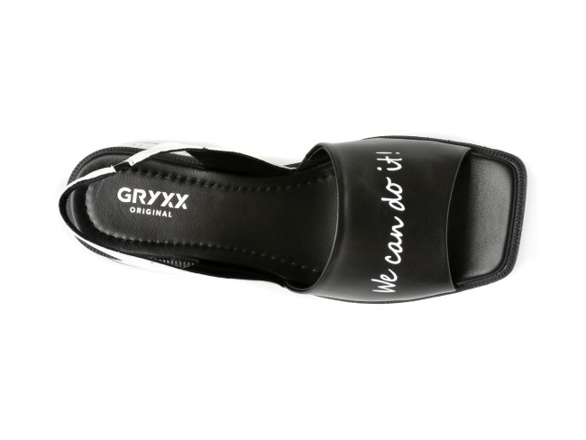 Sandale casual GRYXX negre, 609108, din piele naturala