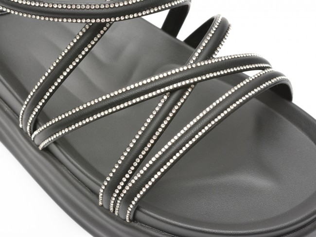 Sandale casual GRYXX negre, 9079, din piele ecologica