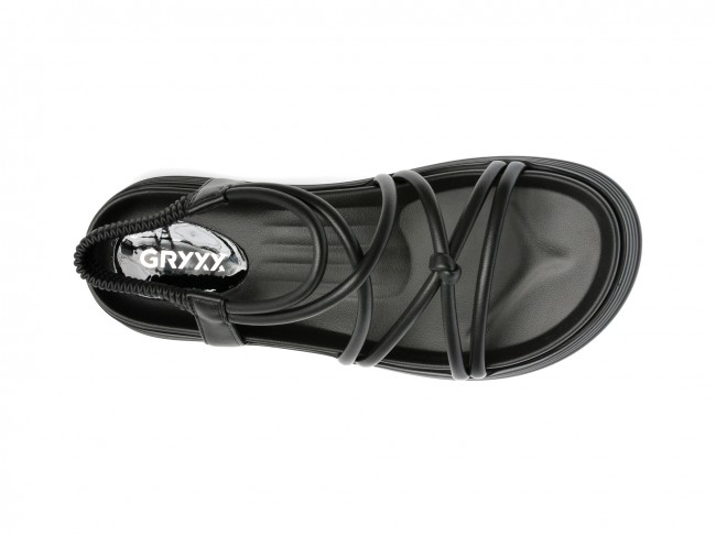 Sandale casual GRYXX negre, 9609, din piele ecologica