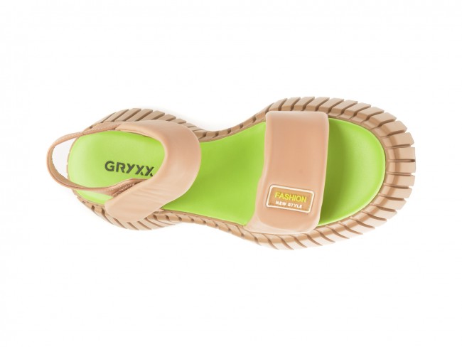 Sandale casual GRYXX nude, 6253, din piele naturala