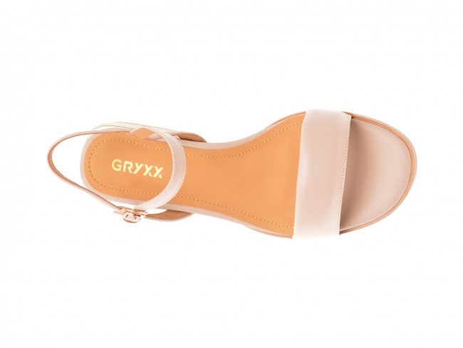 Sandale casual GRYXX nude, F51C09, din piele naturala