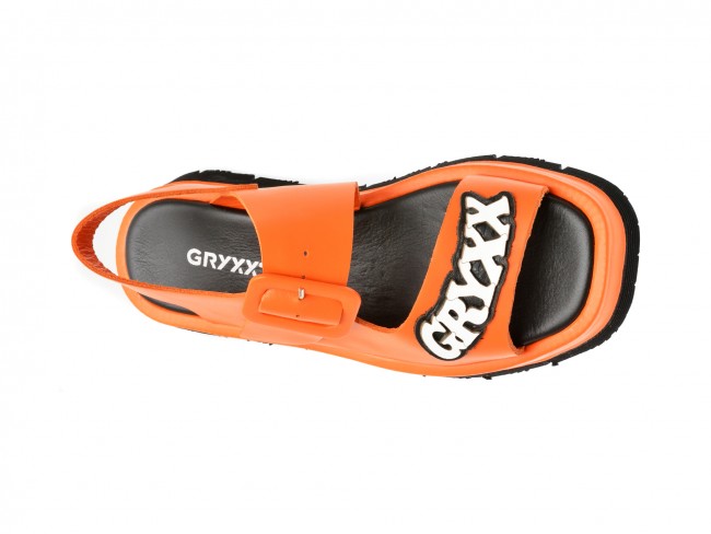 Sandale casual GRYXX portocalii, 159333, din piele naturala