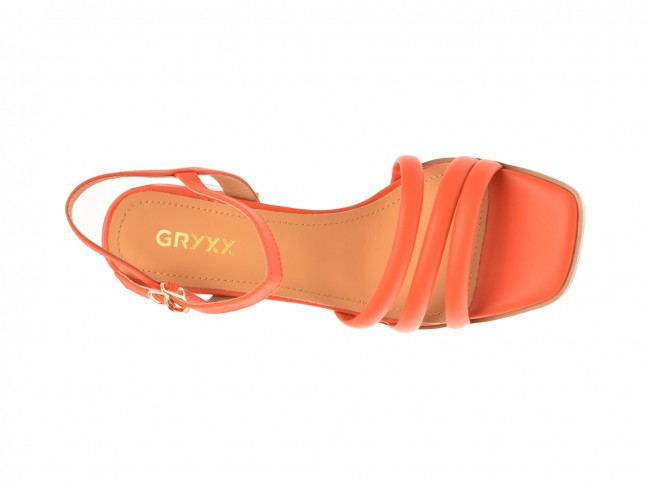 Sandale casual GRYXX portocalii, F59C10, din piele naturala